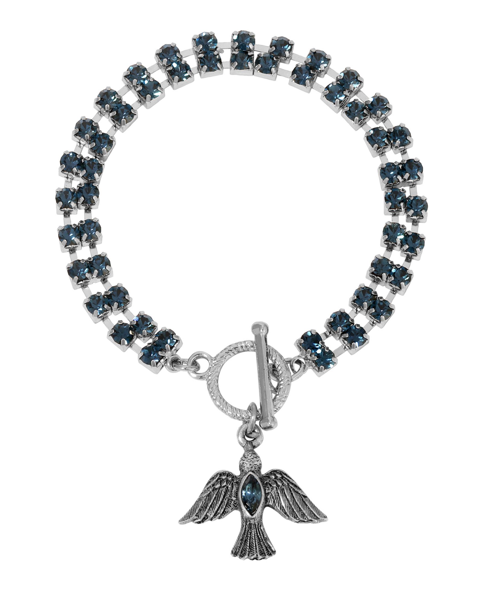 Браслет с подвеской Symbols of Faith Silver Tone Montana Crystal Dove