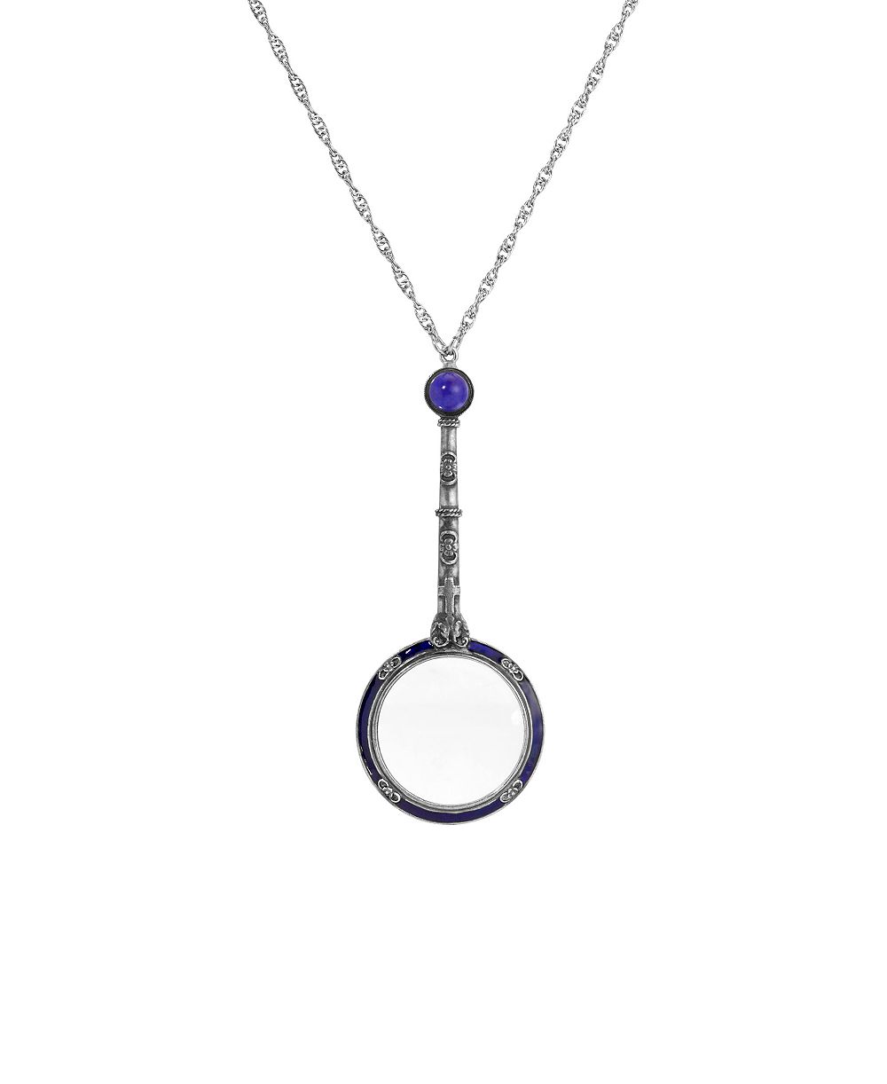 Ожерелье Symbols of Faith Silver Pewter-Tone Cross Magnifying Glass 28"
