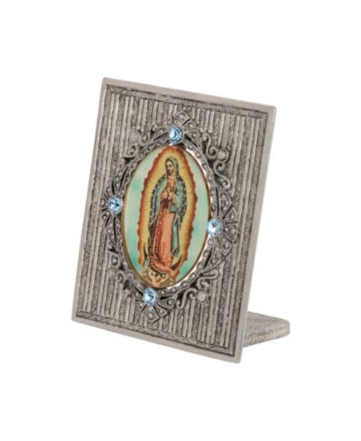 Памятная пластина Symbols of Faith Pewter Enamel Our Lady Of Guadalupe Sapphire Cystal