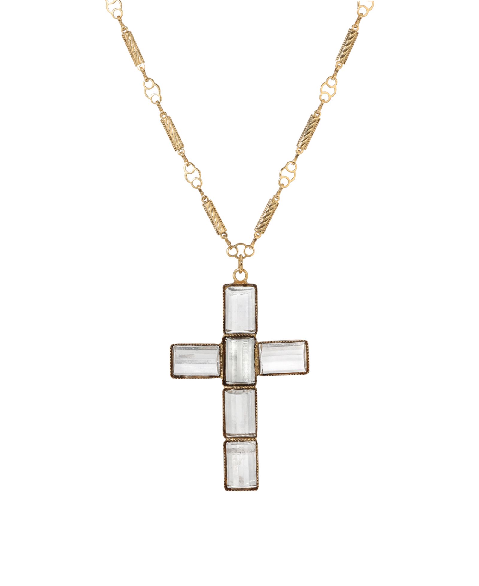 Золоченое кристаллическое ожерелье с крестом Symbols of Faith