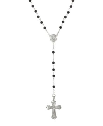 Розарий Symbols of Faith из олова с черными бусинами, Дева Мария