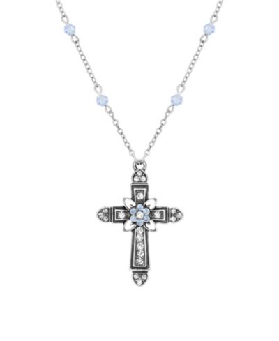 Symbols of Faith ожерелье с крестом и сапфирами