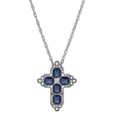 Ожерелье Symbols of Faith с крестом из олова и кристалла Montana, 20"