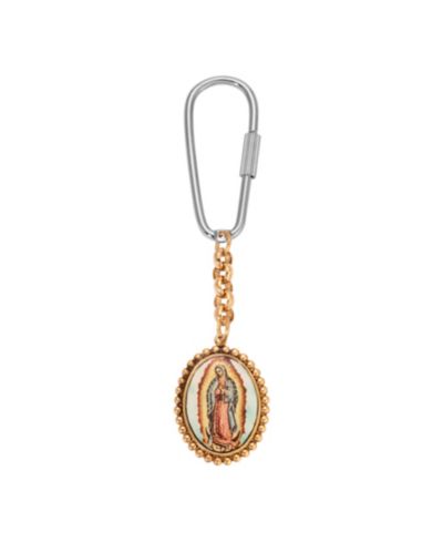 Брелок Symbols of Faith Silver Gold Tone Oval Lady Of Guadalupe Decal