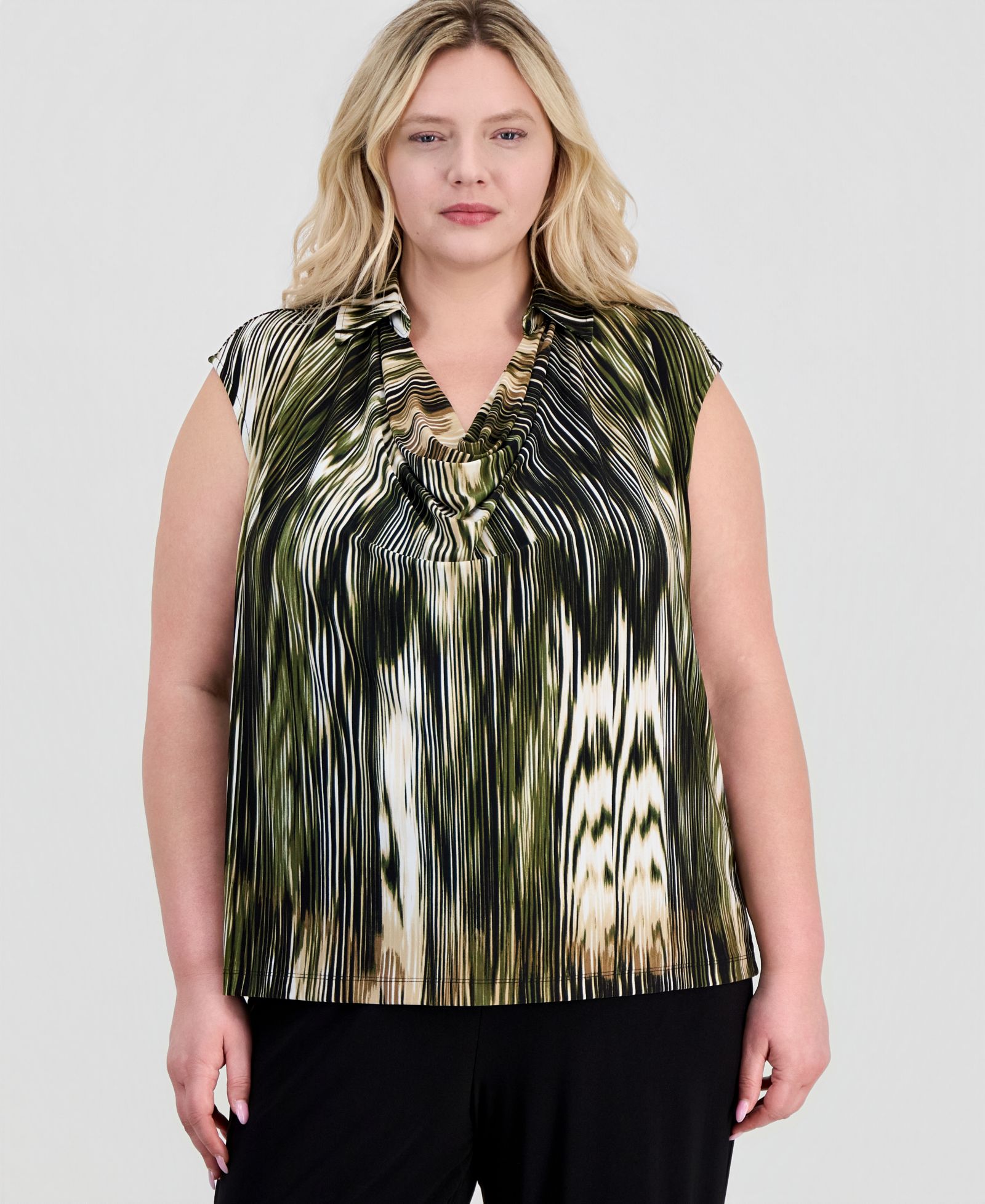Блузка Anne Klein Plus Size Extended-Shoulder Cowlneck