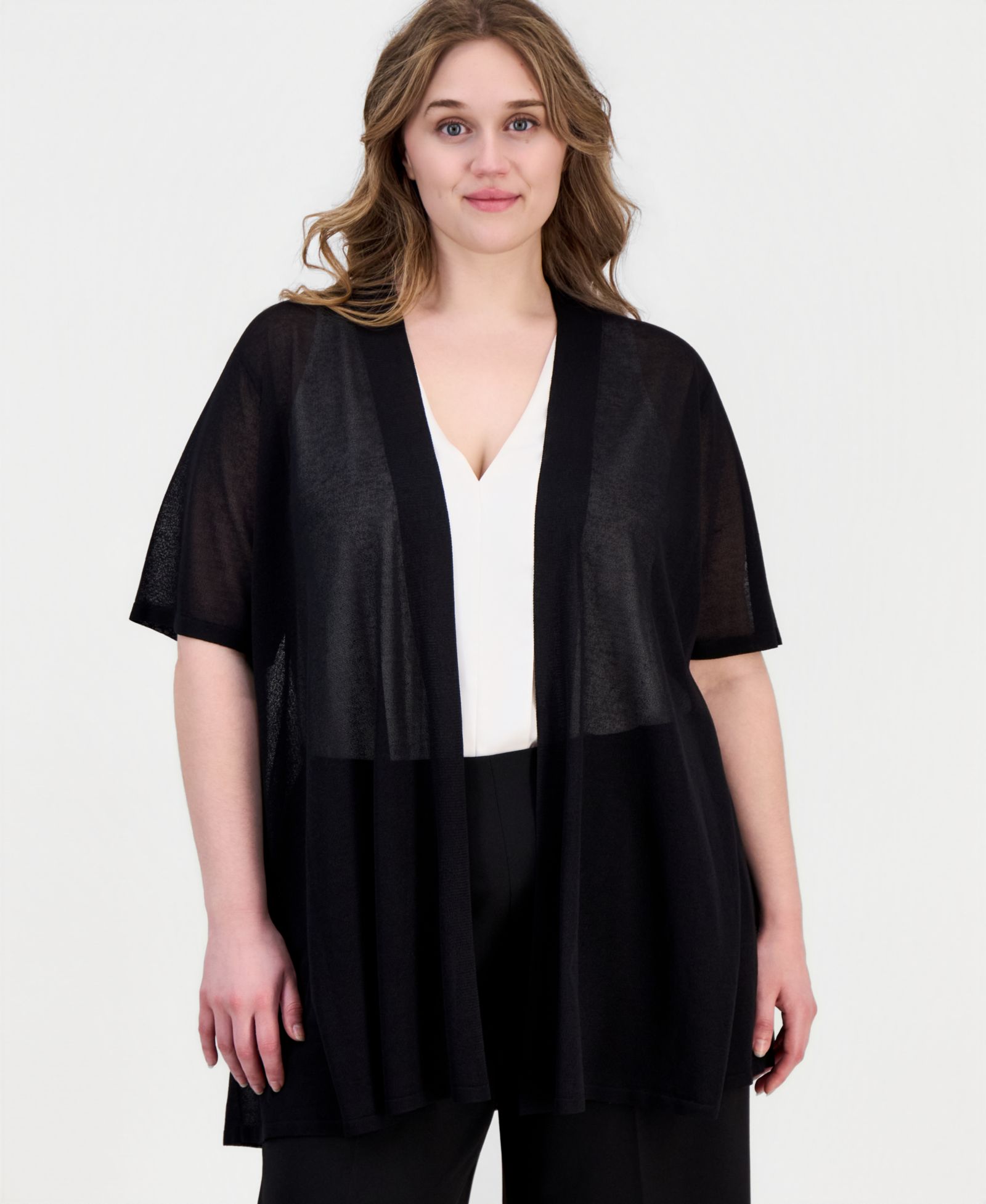 Anne Klein Кардиган Plus Size с открытым передом и коротким рукавом