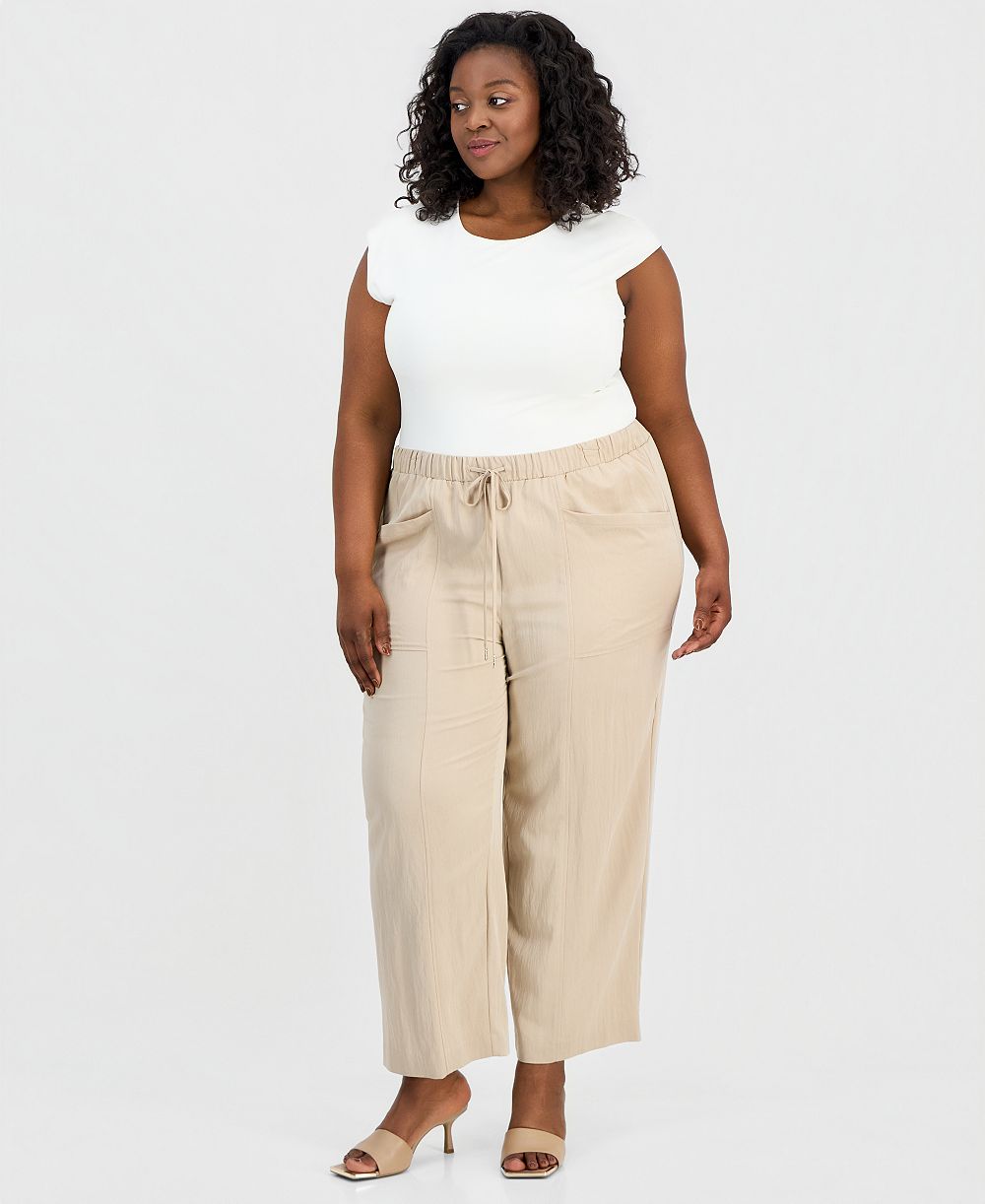Anne Klein брюки Plus Size High Rise с завязками на талии