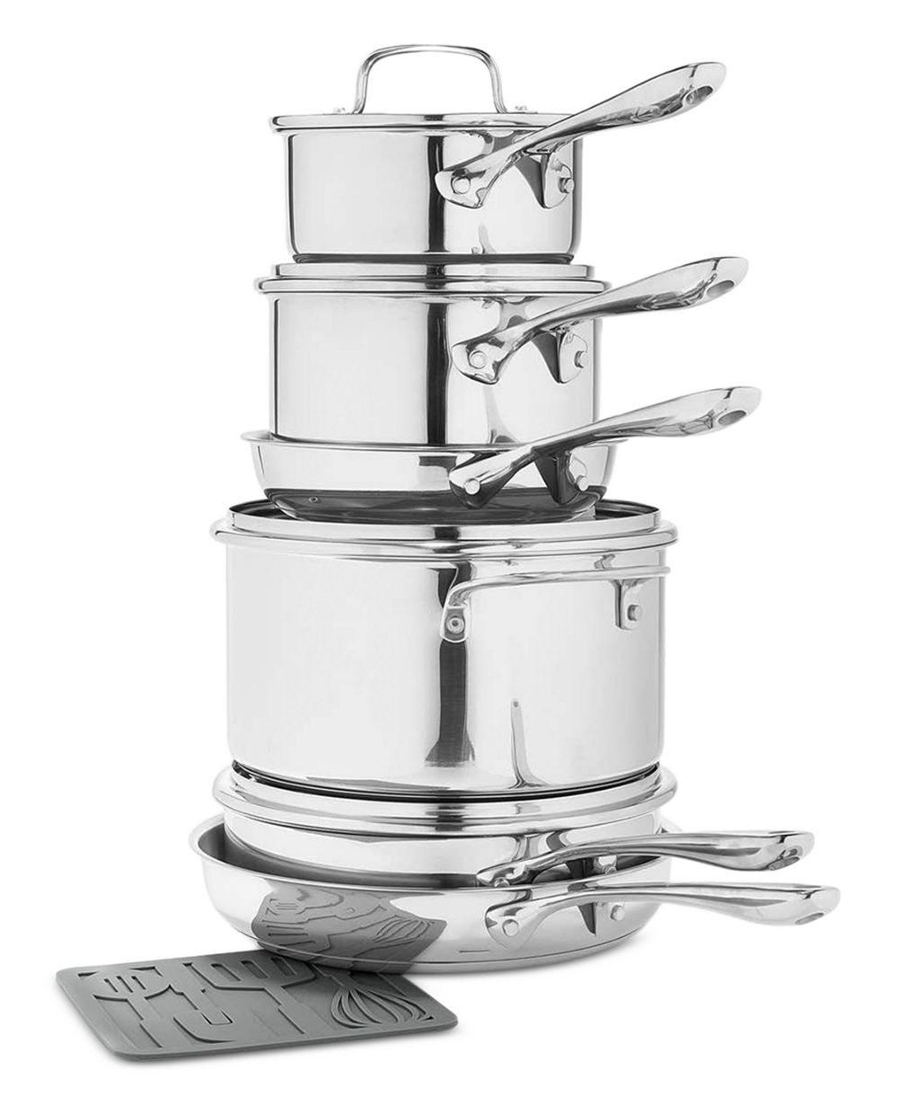 The Cellar Stainless-Steel 11-Piece Cookware Set, Macy's Exclusive