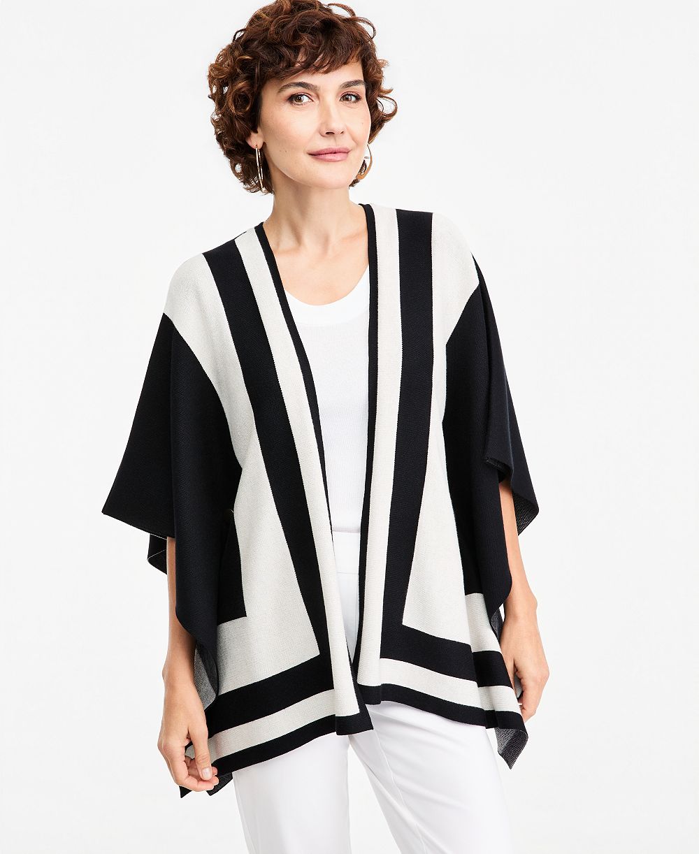 Женский кардиган JM Collection Colorblock D O Cardi с открытым передом и рукавами-кимоно