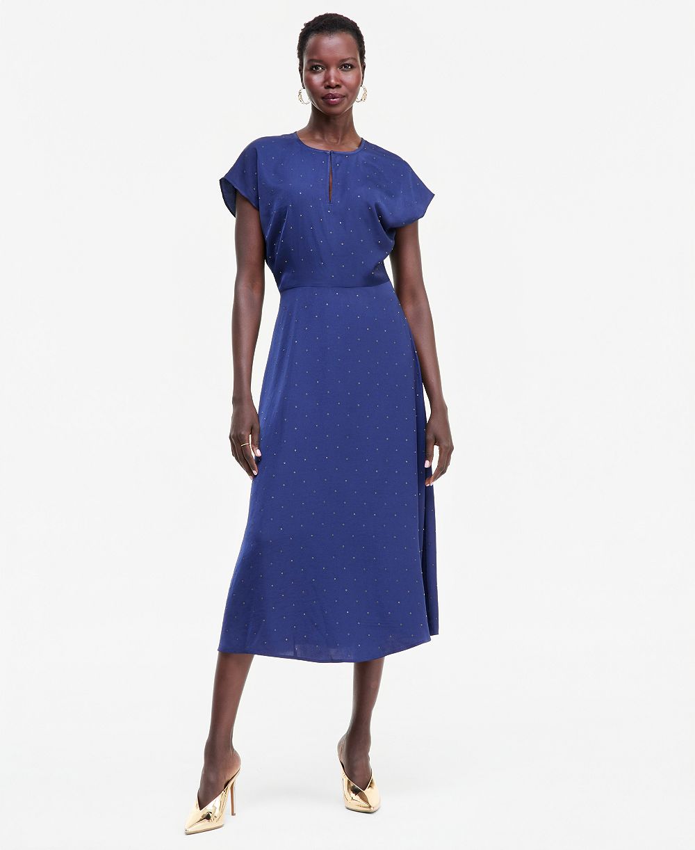 I.N.C. International Concepts Women's Crystal Embellished Satin Midi Dress, Macy's Exclusive