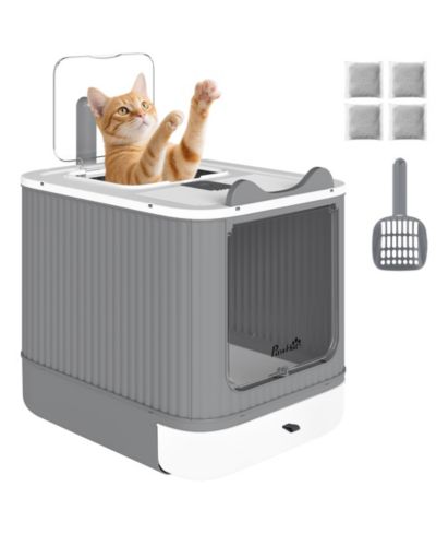 Лоток для кошек PawHut с крышкой, закрытый лоток для средних кошек