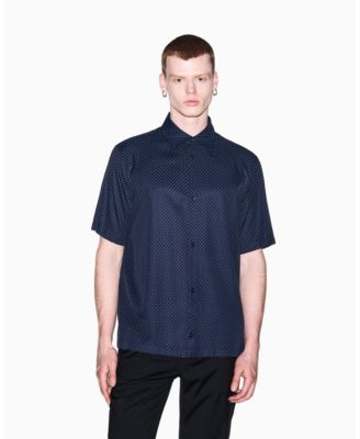 A|X Armani Exchange Men's Viscose All Over Logo Woven Shirt