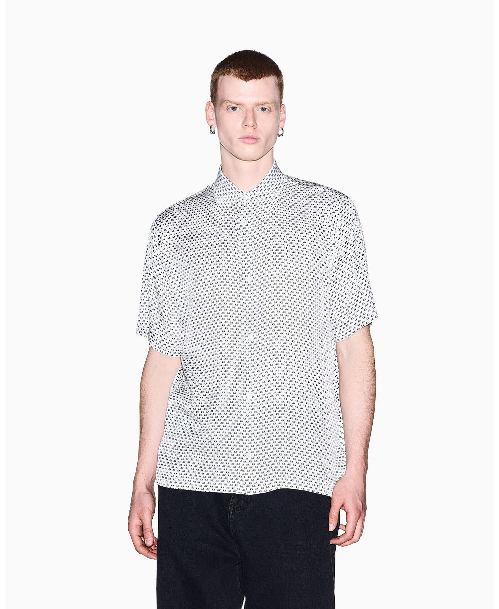 Мужская рубашка A|X Armani Exchange Viscose All Over Logo Woven