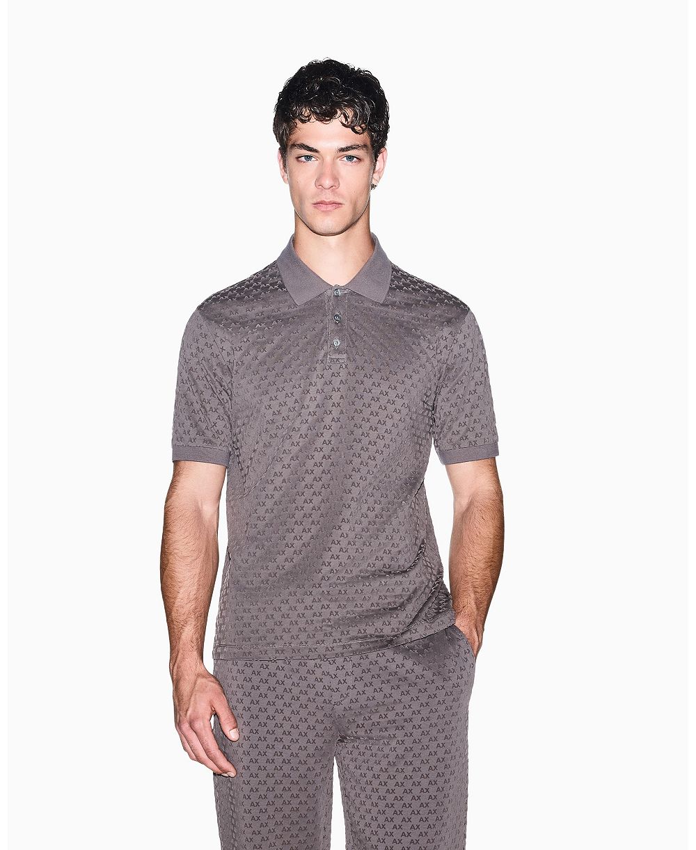 Мужское поло A|X Armani Exchange Flocked All Over Logo