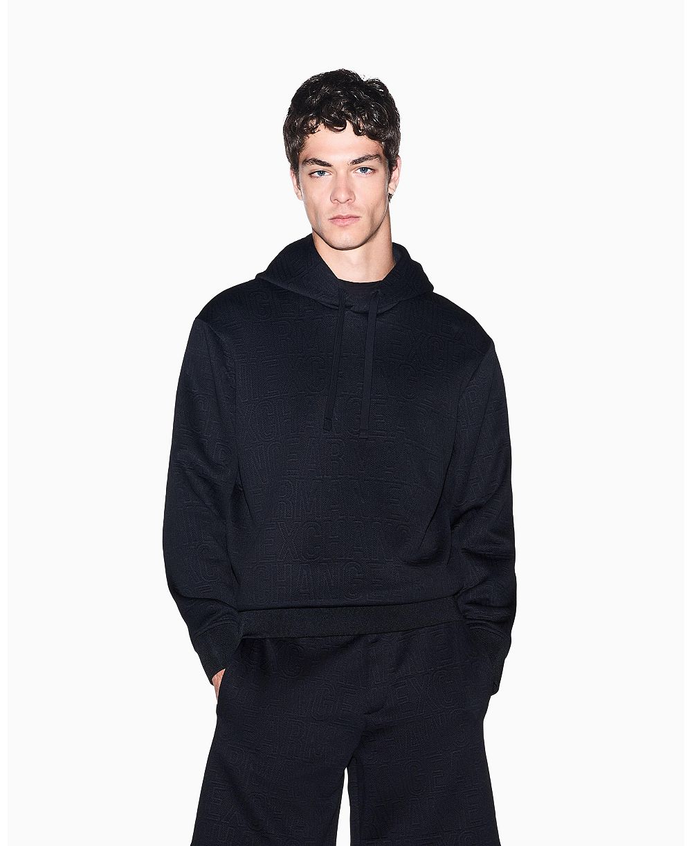 A|X Armani Exchange Мужской худи с логотипом jacquard