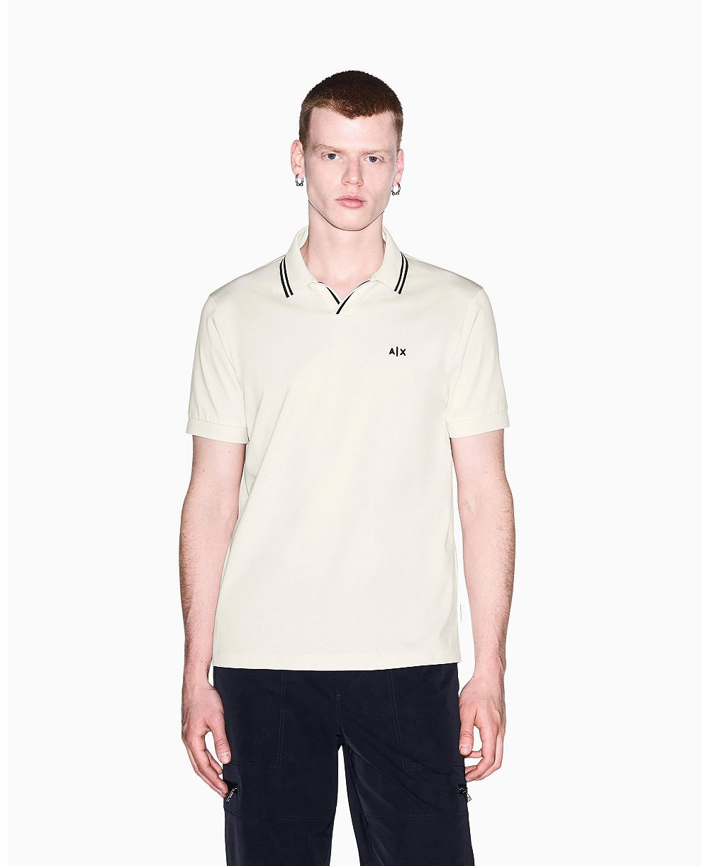 A|X Armani Exchange Мужское поло Johnny Collar Mercerized Tipping