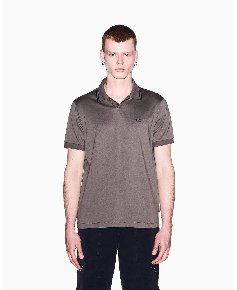 Мужское поло A|X Armani Exchange Mercerized Tipping Johnny Collar
