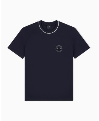 A|X Armani Exchange Men's Short Sleeve Neck Piping Badge logo Regular Fit T-Shirt