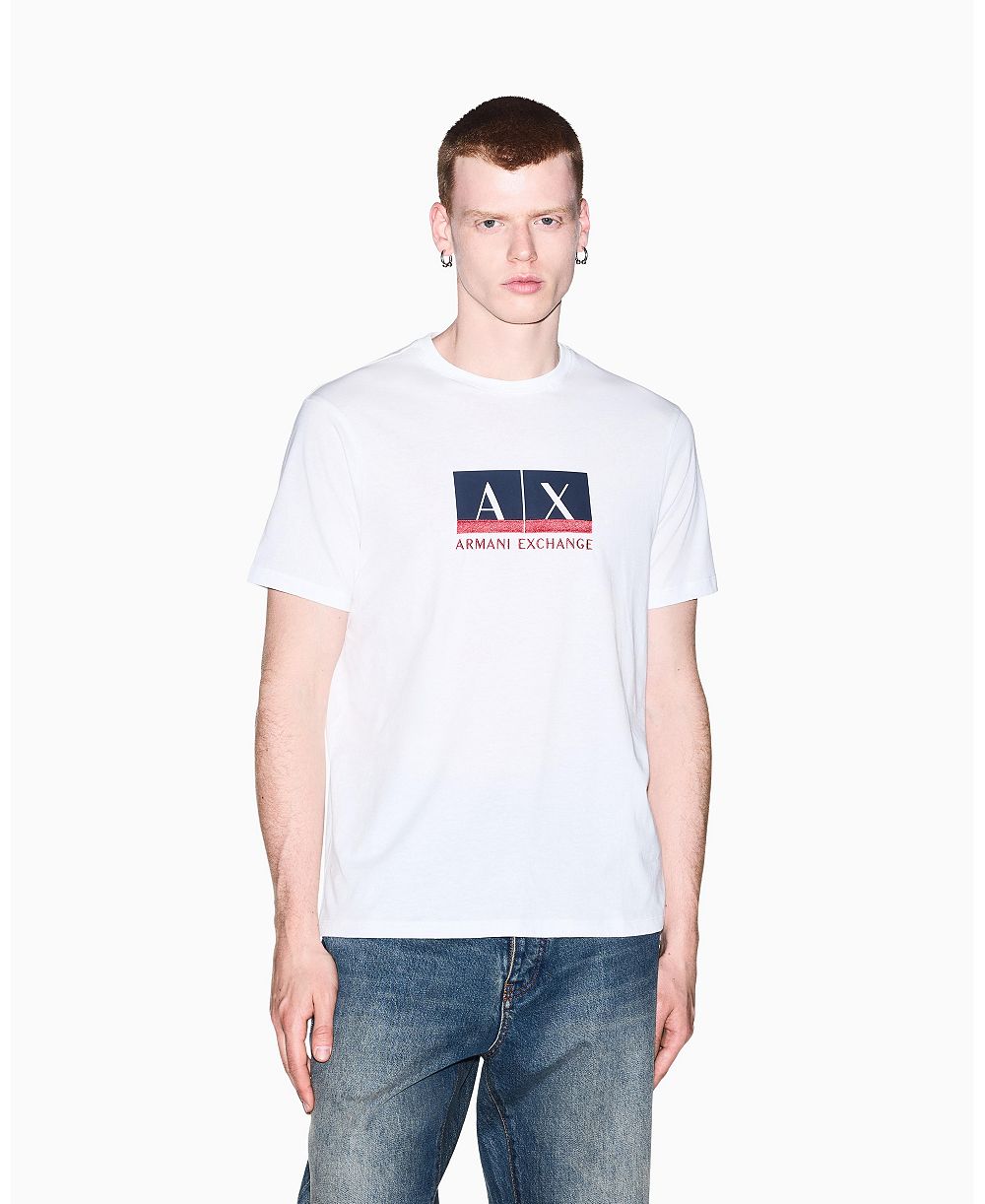 A|X Armani Exchange Мужская футболка Slim Fit с логотипом Metallic Box Logo