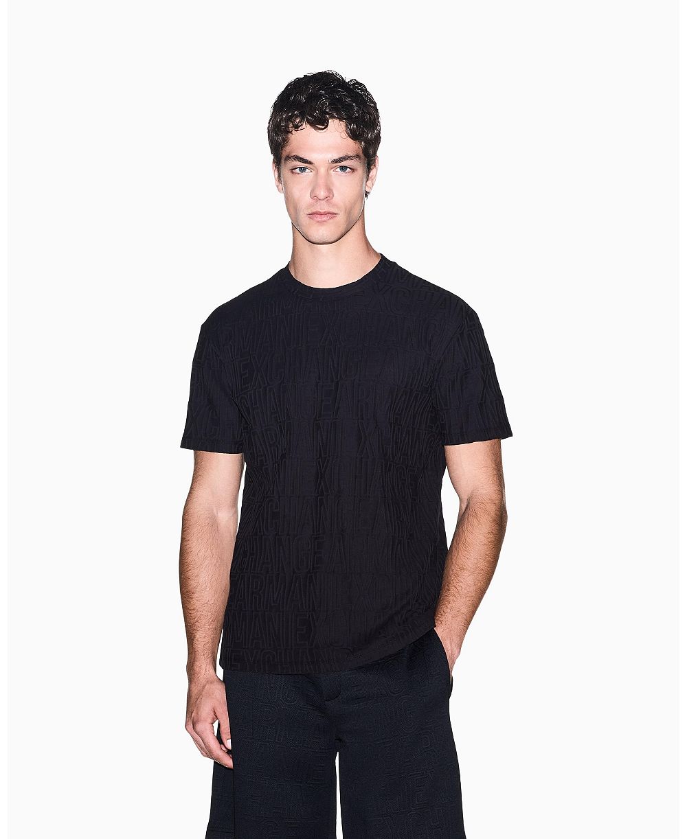 A|X Armani Exchange Мужская хлопковая футболка с логотипом, мерсеризованный хлопок