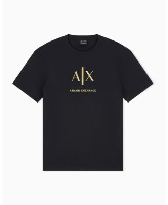 A|X Armani Exchange Men's Black And Gold Slim T-Shirt