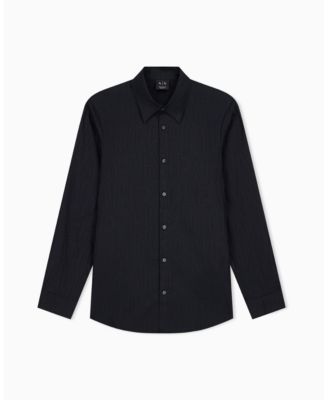 A|X Armani Exchange Men's Cotton Jacquard All Over Logo Woven Shirt