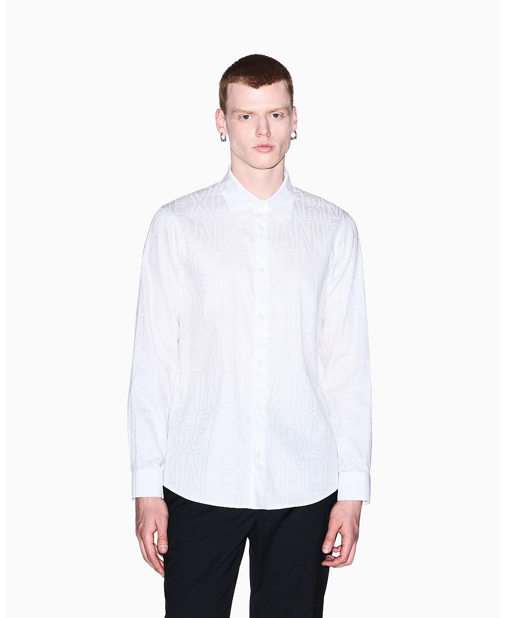 Мужская рубашка A|X Armani Exchange Cotton Jacquard All Over Logo Woven