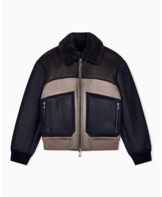 A|X Armani Exchange Мужская бомбер-куртка Crossover Sherpa Collar Color Block