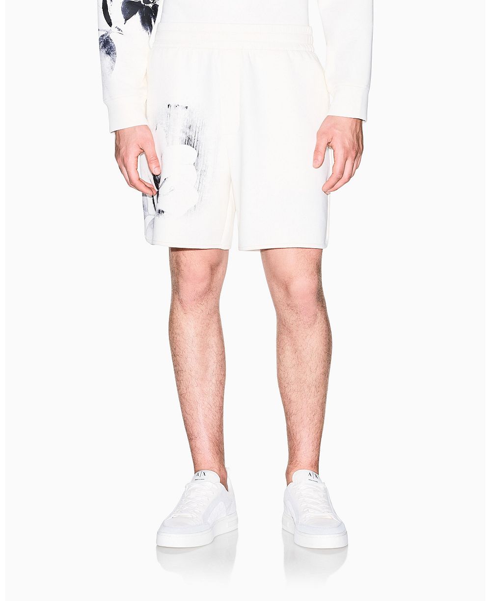 A|X Armani Exchange Men's Exposed Flower Fleece Shorts