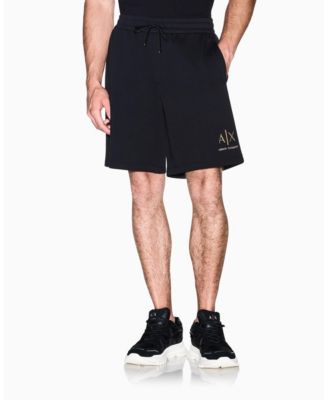 A|X Armani Exchange Мужские шорты из хлопка Black and Gold Bonded