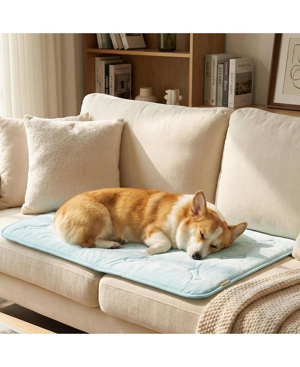 ARONKL Pet Cooling Mat for Dogs and Cats Soft Breathable Washable Non-slip Crate Pad Summer Chill Bed