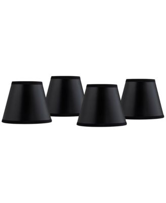 Springcrest Set of 4 Empire Chandelier Lamp Shades Paper Small 3" Top x 5" Bottom x 4" High Candelabra Clip-On Fitting