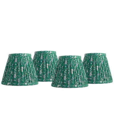 Springcrest 3 1/2" Top 6" Bottom 5" High 5" Slant Print Lamp Shade Replacement Set of 4  Floral Clip On Candelabra