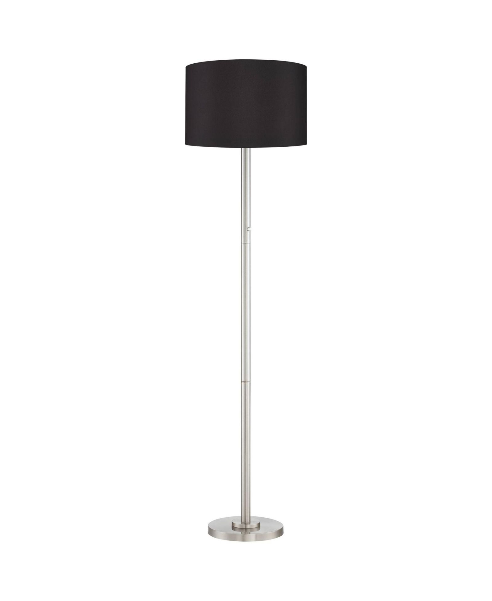 Торшер Possini Euro Design Meridian современный 72" высокий, из матового никеля с LED абажуром для гостиной или спальни