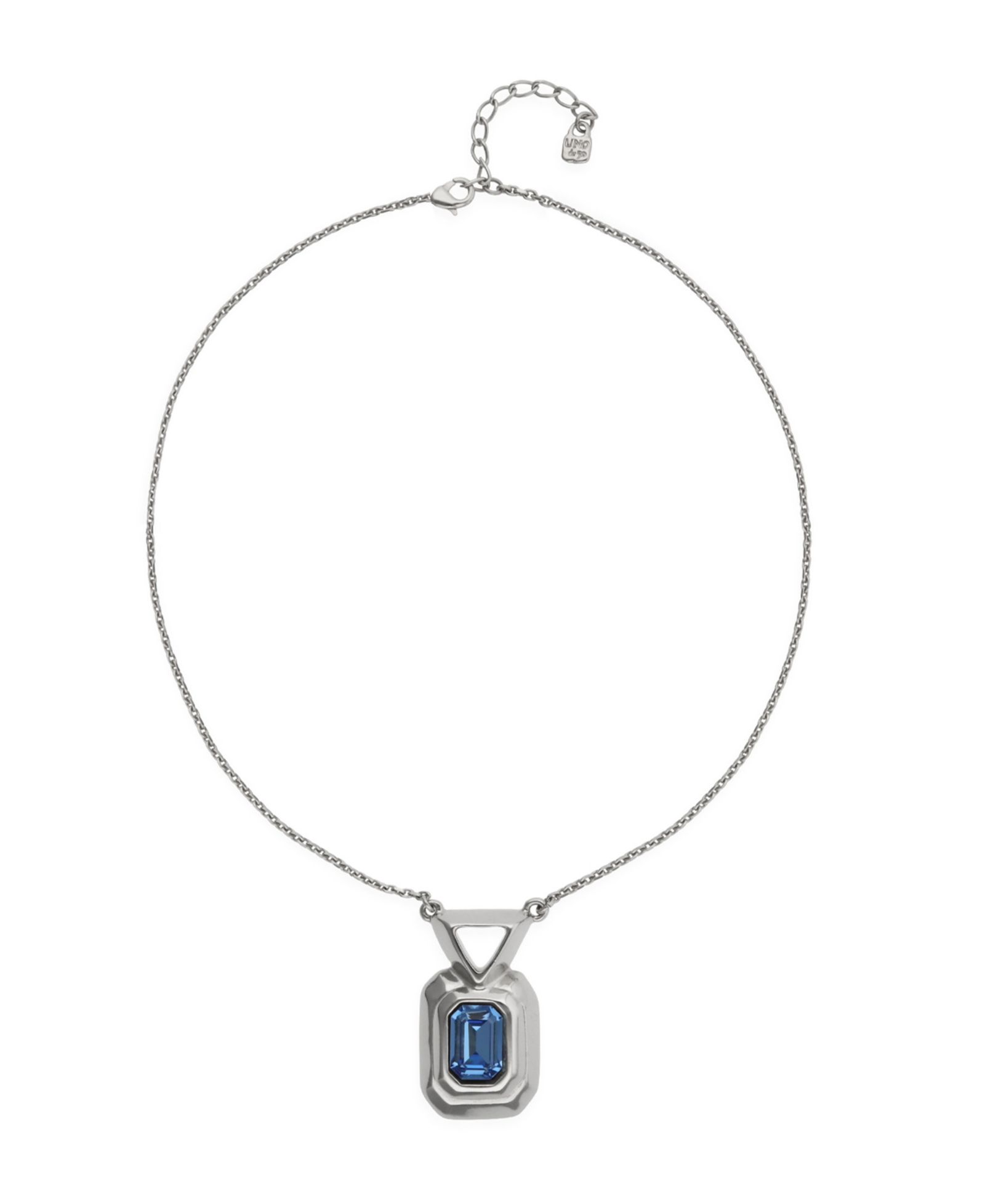 UNOde50 ожерелье с синим граненым кристаллом, 18k Gold и Sterling Silver Plated