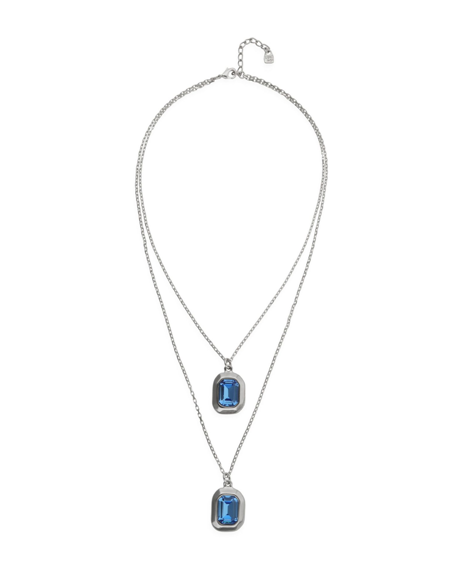 Ожерелье UNOde50 18k Gold and Sterling Silver Plated с синими кристаллами