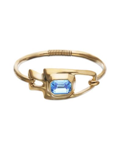 Полужесткий браслет UNOde50 Blue Faceted Crystal Metal Alloy Semi Rigid Bracelet