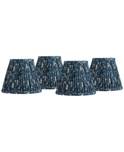 Springcrest 3 1/2" Top x 6" Bottom x 5" High x 5" Slant Print Lamp Shade Replacement Set of 4Floral Clip On Candelabra