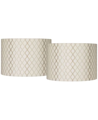 Набор из 2 абажуров для ламп Springcrest Drum Embroidered Medium 16" x 16" x 11"