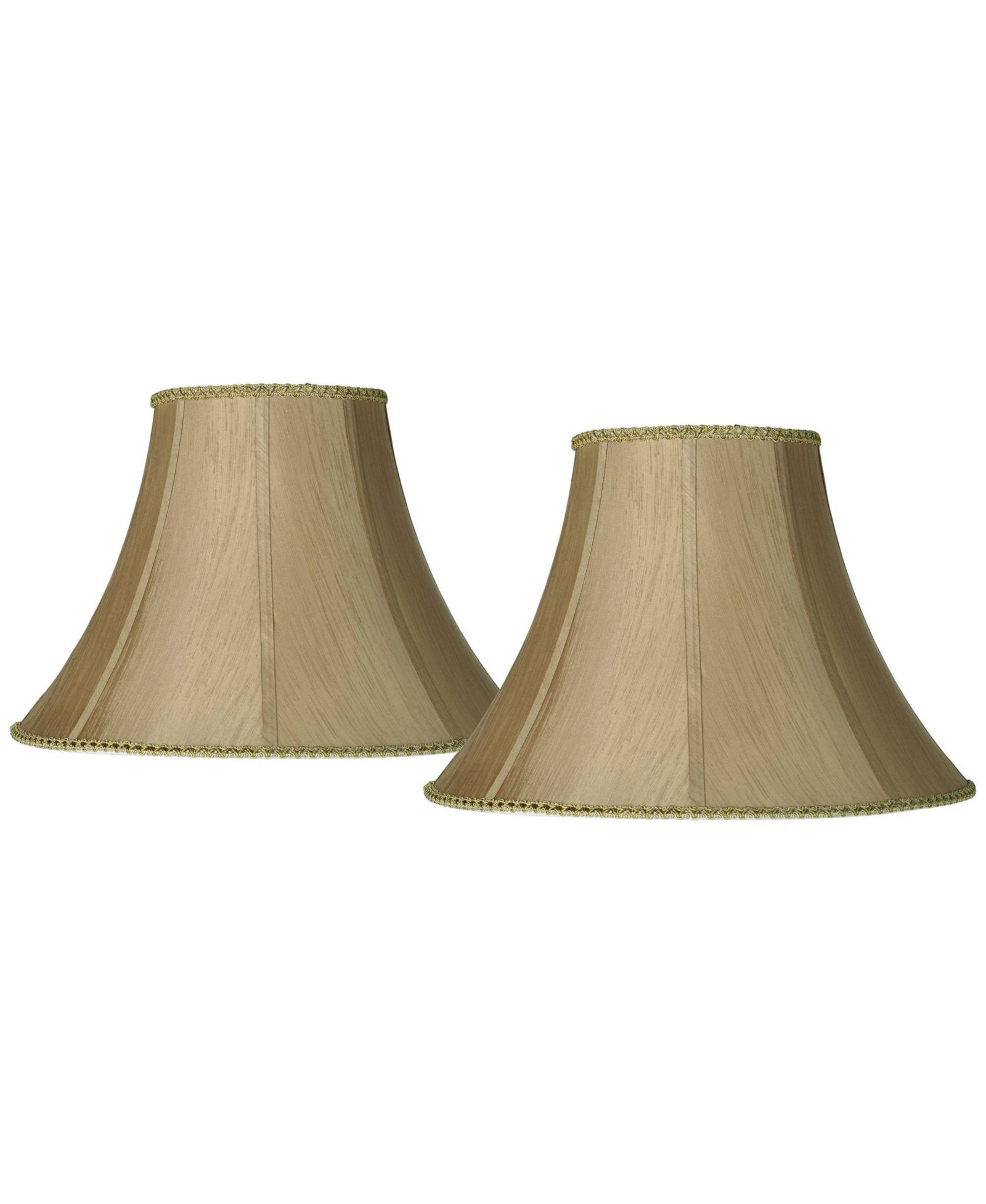 Springcrest Imperial Shade Set of 2 Round Bell Lamp Shades Earthen Large 8" Top x 18" Bottom x 13" Slant Spider