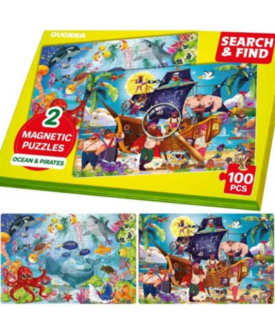 Магнитный пазл QUOKKA для детей 4-6 лет - 100 PCS Magnetic Puzzle Book для малышей 3-5