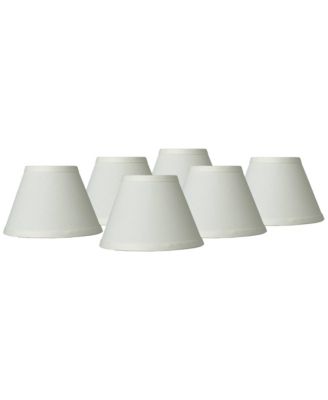 Springcrest Set of 6 Empire Lamp Shades Taya Cream Small 3.5" Top x 7" Bottom x 5" High Candelabra Clip-On Fitting
