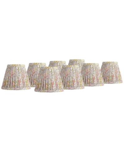 Абажур Springcrest Nelle 3 1/2" Top 6" Bottom 5" High 5" Slant Print, Set of 8 Pleated Clip On Candelabra