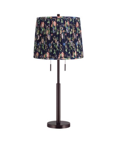 Настольная лампа Possini Euro Design Karina 33" Tall, бронзовый финиш, темно-синий абажур