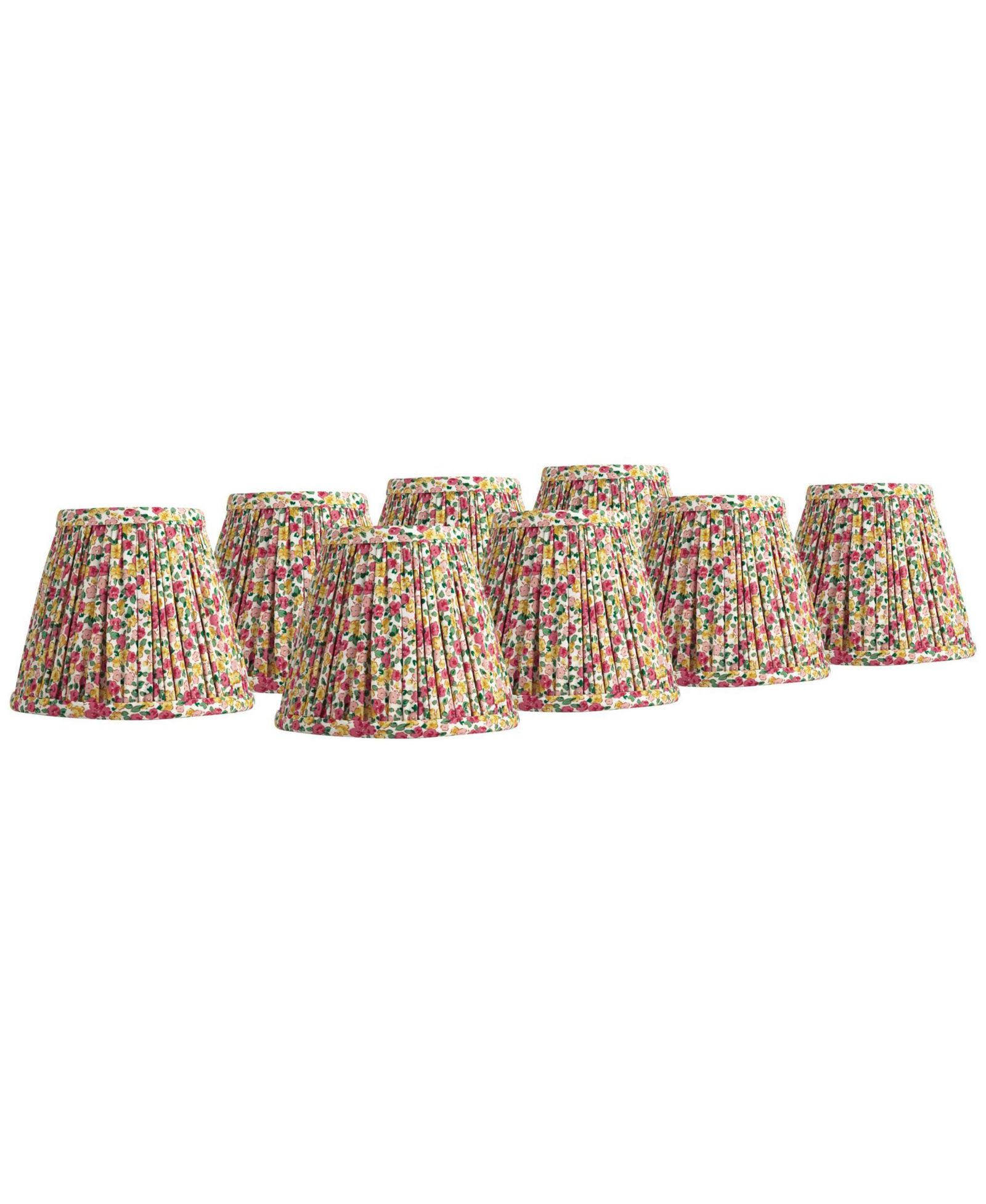 Springcrest Nelle 3 1/2" Top x 6" Bottom x 5" High x 5" Slant Print Lamp Shade Replacement Set of 8 Floral Clip On Candelabra