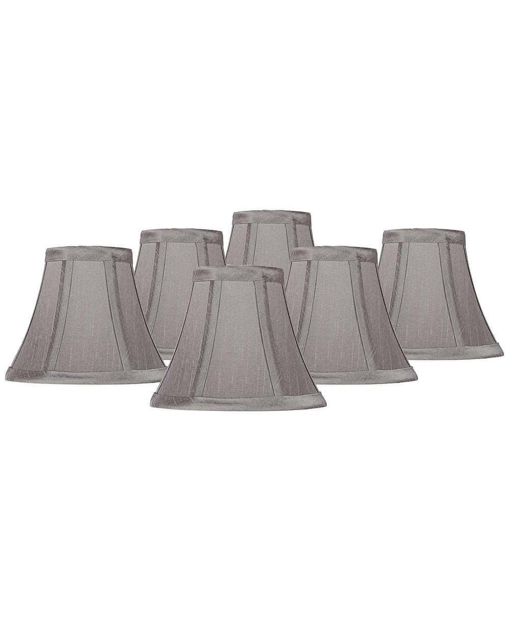 Springcrest Набор из 6 абажуров для люстры Bell Chip Pewter Small 3" Top x 6" Bottom x 5" High Candelabra Clip-On Fitting