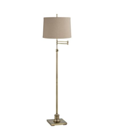 Напольный торшер 360 Lighting с поворотным кронштейном, 70" в цвете Antique Brass с тканевым абажуром для гостиной, спальни или офиса