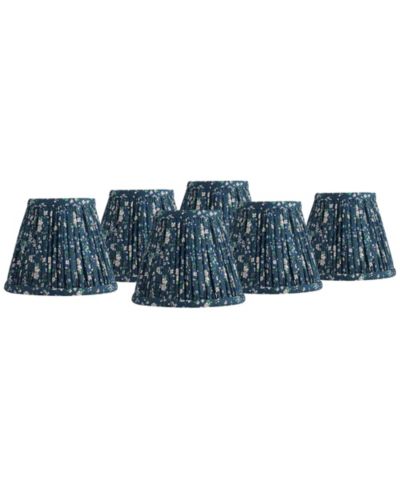 Набор сменных абажуров Springcrest 3 1/2" Slant Print, 6 шт., темно-синий цветочный, зажимной