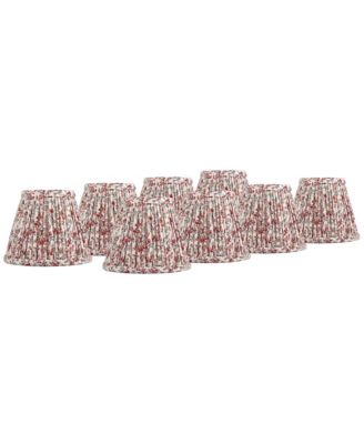 Springcrest Nelle 3 1 2 Top x 6 Bottom x 5 High x 5 Slant Print Lamp Shade Replacement Set of 8 Floral Clip On Candelabra