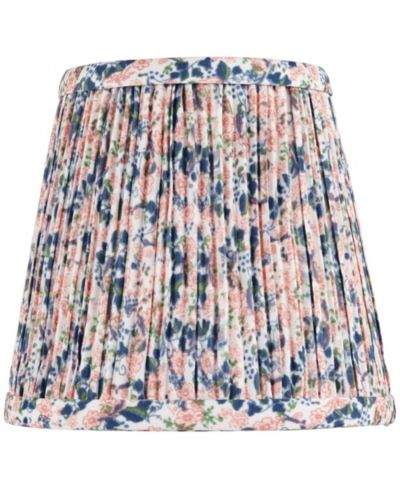 Абажур Springcrest Replacement Pink Blue Floral Shirred Pleated Clip On Candelabra